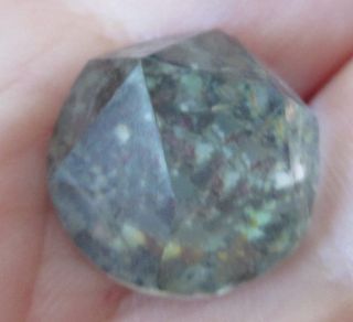 Antique Glass Kaleidoscope Button,  Faceted,  Angled,  Cap photo