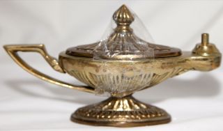 Vintage Brass Genie Oil Lamp photo