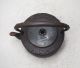 F588: Japanese Iron Teakettle Tetsubin With Good Work,  Handle And Lid Teapots photo 3