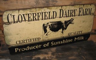 Huge Farm Cow Dairy Milk Wood Wall Sign Primitive/french Country Kitchen Decor photo