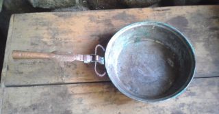 Antique Ottoman Copper Pan With A Very Rare Unique Foldable Handle photo