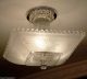 Vintage 30s Hobnail Art Deco Ceiling Light Chandelier Glass Lamp 1 Of 2 Chandeliers, Fixtures, Sconces photo 3