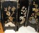 Chinese Hand Painted Carved Floral Jade Lacquer Screen Other photo 2