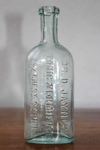 Antique 1890s Dr D Jayne ' S Tonic Vermifuge 242 Chestnut St Phila Medicine Bottle photo