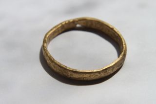 Ancient Roman Gold Finger Ring 1/2nd Century Ad photo