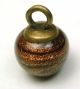 Antique Glass Waistcoat Ball Button W/ Bright Gold Sparkle Swirl 7/16 