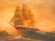 Late 1800s Huge American Antique Marine Oil Painting Luministic Seascape Other photo 4
