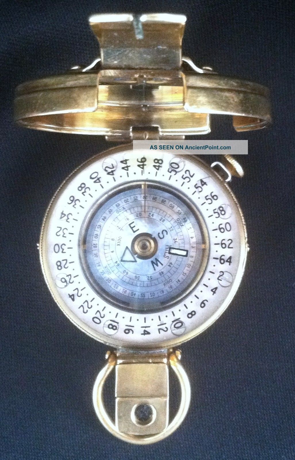 Vintage Brass Francis Barker Mils Mk1 Liquid Prism Marching Compass Compasses photo