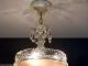 Ultra Sweet 1930s Art Deco Ceiling Light Chandelier Vintage Lamp Fixture Glas Chandeliers, Fixtures, Sconces photo 9