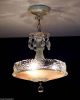 Ultra Sweet 1930s Art Deco Ceiling Light Chandelier Vintage Lamp Fixture Glas Chandeliers, Fixtures, Sconces photo 10