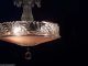 Ultra Sweet 1930s Art Deco Ceiling Light Chandelier Vintage Lamp Fixture Glas Chandeliers, Fixtures, Sconces photo 7