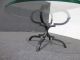 Vintage Spanish Style Coffee Table Thick Round Glass Top Heavy Wrought Iron Post-1950 photo 5