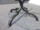 Vintage Spanish Style Coffee Table Thick Round Glass Top Heavy Wrought Iron Post-1950 photo 8