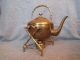 19th C.  Brass Teapot On Stand With Burner Metalware photo 8