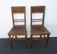 Pair Antique Plank Wood Accent Chairs Stamped Ny Hart Furnishers Eichster 1900-1950 photo 2