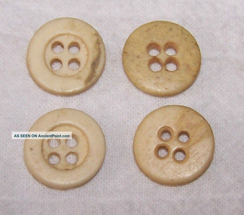 Antique Underwear Buttons - Two Are Bone - Sewing - Restoration - Enactment - Craft - Art Buttons photo