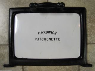 Antique Hardwick Kitchenette Enamel Stove Door Early 1900s Sign Wall Art Adv photo