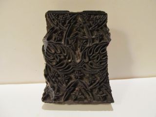 Vintage Stencil,  Wallpaper Wood Stamp Carved Marked India photo