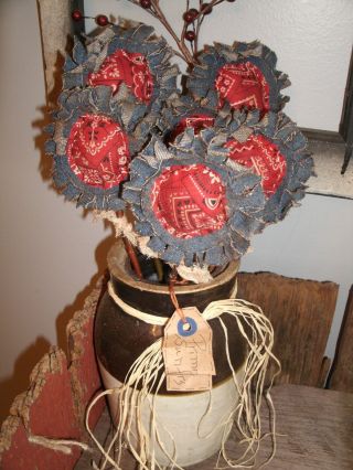 Primitive Americana Decor Sunflower Pokes /ornies Handmade photo