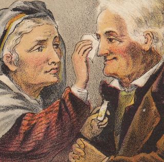 Grandmother Eye Water Cure Dr.  Thompsons Remedy Victorian Advertising Trade Card photo