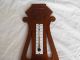 Art Deco French Carved Oak Wood Wall Barometer,  Thermometer,  Early 20th Century. Other photo 1