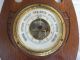 Art Deco French Carved Oak Wood Wall Barometer,  Thermometer,  Early 20th Century. Other photo 3