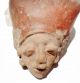 Pre Columbian Ecuador Pottery Head Fragment Polychrome 4 Inches Jamacoaque The Americas photo 1