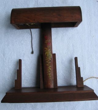 Antique Handmade Arts & Crafts - Folk Art - Mission Wooden Lamp photo