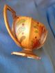 Antique Paint Decorated Toleware Metal Tea Pot With Creamer And Sugar Bowl Toleware photo 4