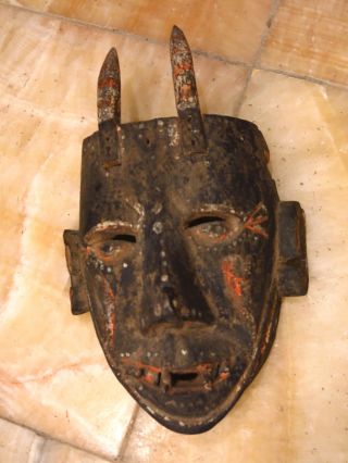 African Rare Old Antique Mask Art Spirit Coast Tribe Folk Tribal Congo A Fine Nr photo