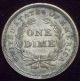 1837 Seated Liberty Dime Silver Awesome Au+ Detailing No Stars Rare Flat Top 7 The Americas photo 1