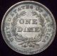 1837 Seated Liberty Dime Silver Awesome Au+ Detailing No Stars Rare Flat Top 7 The Americas photo 5