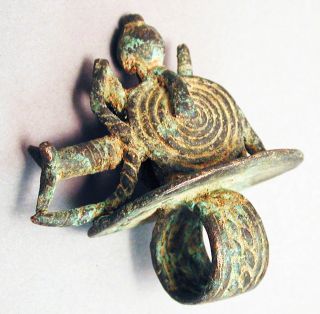 Jewelry Dogon Warrior W Shield Bronze Equestrian Ring Size8 Tribally Ethnix photo