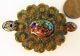 Vtg Antique Victorian Murano Millefiore Art Glass Belt Buckle Hat Flash Button Buttons photo 6