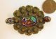 Vtg Antique Victorian Murano Millefiore Art Glass Belt Buckle Hat Flash Button Buttons photo 8