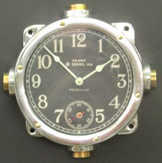 Vintage Nautical Clock Military Clock Master Ship Clock Solid Aluminum & Brass photo