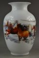 8.  56 Inch Old Rare Porcelain Painting 8 Fine Horse Running Noble & Showily Vase Porcelain photo 4