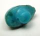 Antique Leo Popper Glass Button Turquoise Tear Drop W/ Green & Gold 7/16 