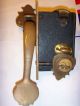 Antique 1920s Solid Brass Entry Door Lockset Handle Glass Knob - Dead Bolt - Mortise Door Knobs & Handles photo 1
