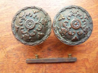 Antique Fancy Cast Bronze Doorknobs Door Knobs By Taylor & Boggis C1905 photo