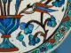 Antique Ottoman Turkish Iznik Plate Charger Faience Ceramic Pottery Tulip Vase Middle East photo 4