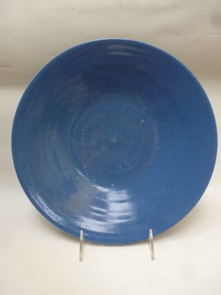 19th Or 18th Century Chinese Blue Monochrome Plate Bowl photo