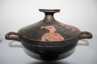 Ancient Greek Pottery Red Figure Lekannis 4th Century Bc photo