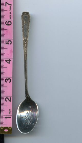 Louis Xiv Pierced Olive Spoon Sterling Silver By Towle 6 - 1/2 Inch Mono photo