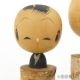 F/s Japan Japanese Vintage Kokeshi Wood Doll Ink Wash Painting Antique 15cm Dolls photo 7