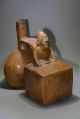 Pre Columbian Double Chamber Warrior Figure Ceramic Vessel Wtl Test Inca Empire Figurines photo 1