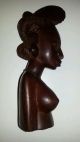 Primitive Style Wooden Mahogany African Woman Figurines Bust Sculptures & Statues photo 4