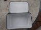 Vintage Enamelware Container Box With Lid Black Trim 12 X 8 X 4 Inches Primitives photo 1