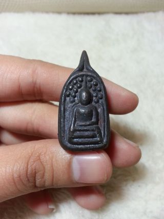Rare Thai Buddha Amulet Old Iron Monk photo