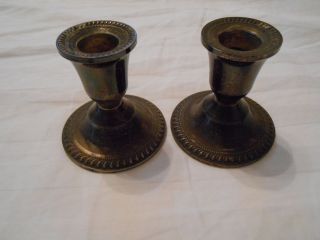 Vintage.  925 Solid Sterling Silver Candlestick Holders photo